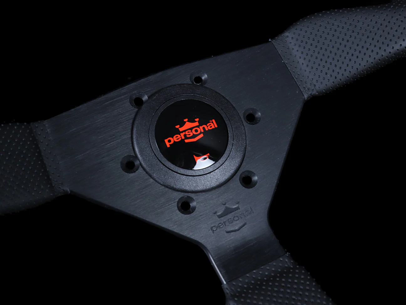 Personal Neo Grinta Steering Wheel - Black Perforated Leather / Red Stitch - Image 3