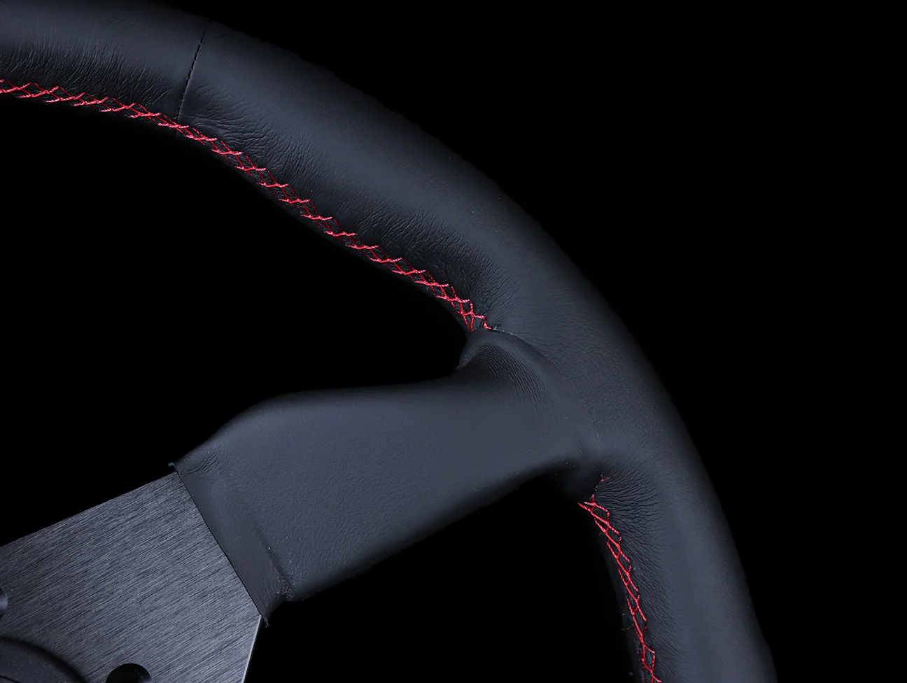 Personal Neo Grinta 330mm Steering Wheel - Black Leather / Red Stitch - Image 3