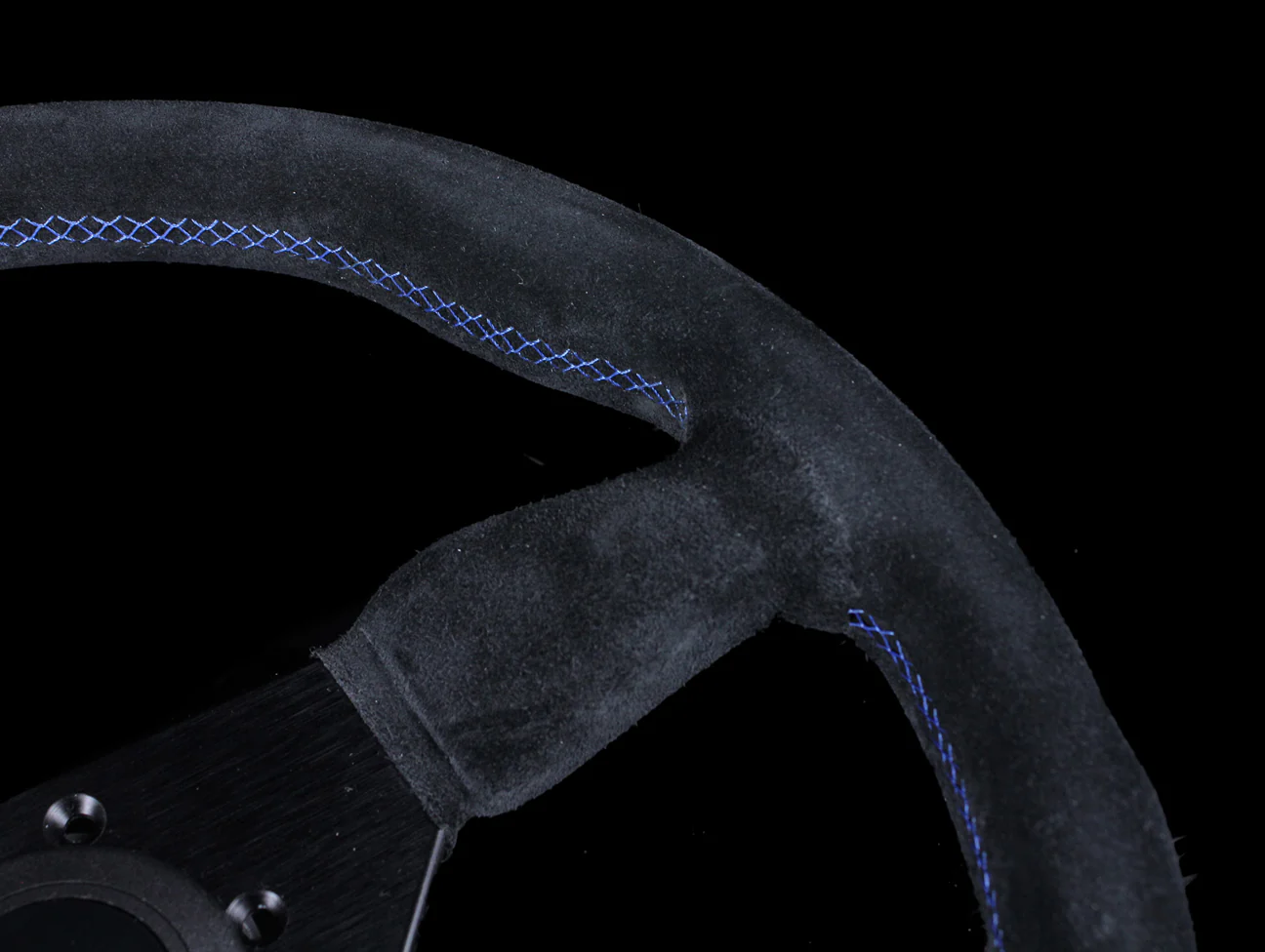 Personal Neo Grinta 330mm Steering Wheel - Black Suede / Blue Stitch - Image 4