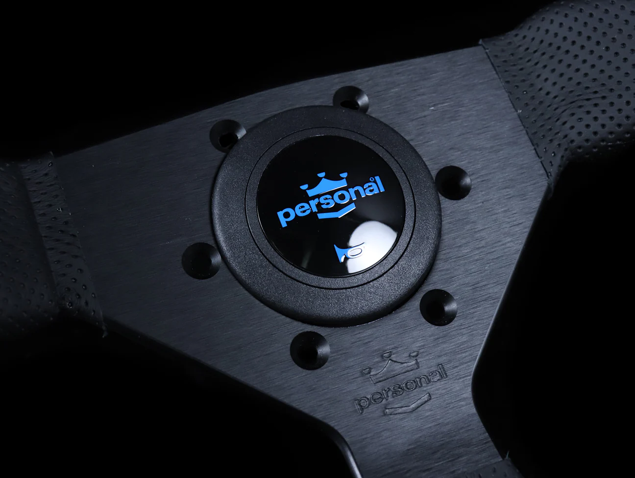 Personal Neo Grinta 330mm Steering Wheel - Perforated Leather / Blue Stitch - Image 3
