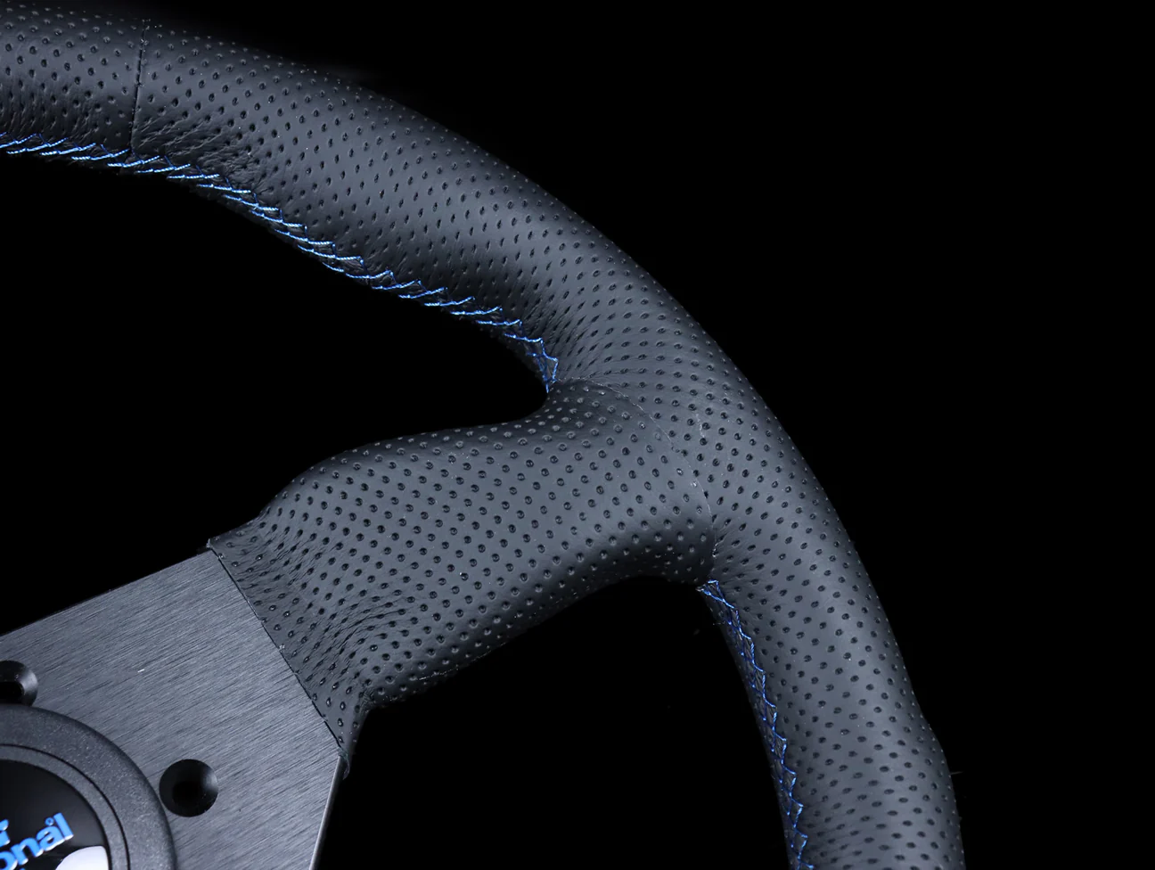 Personal Neo Grinta 330mm Steering Wheel - Perforated Leather / Blue Stitch - Image 4