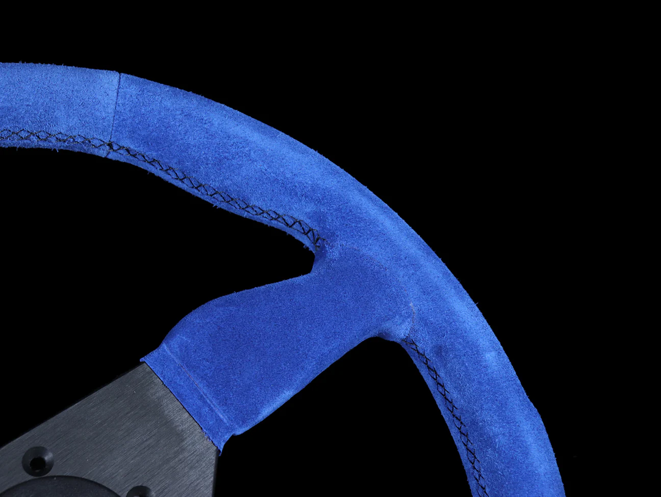 Personal Neo Grinta 350mm Steering Wheel - Blue Suede / Black Spokes / Black Stitch - Image 4