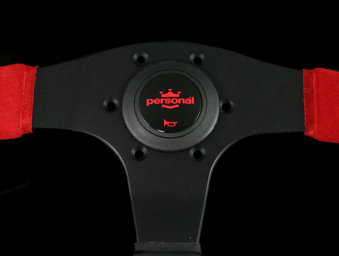 Personal Pole Position 350mm Steering Wheel - Black & Red Leather - Image 2
