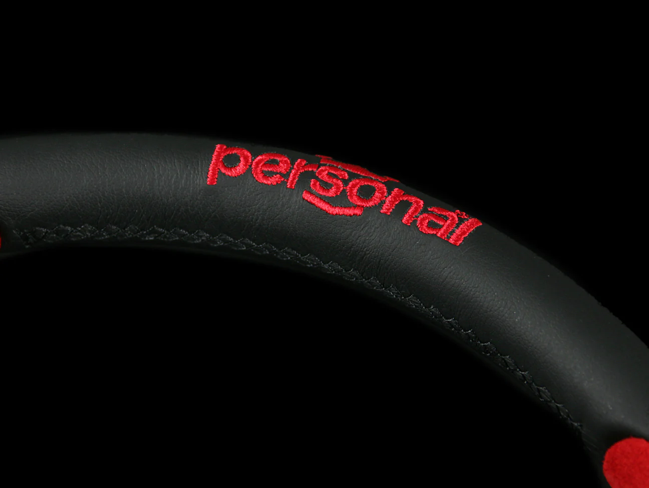 Personal Pole Position 350mm Steering Wheel - Black & Red Leather - Image 4