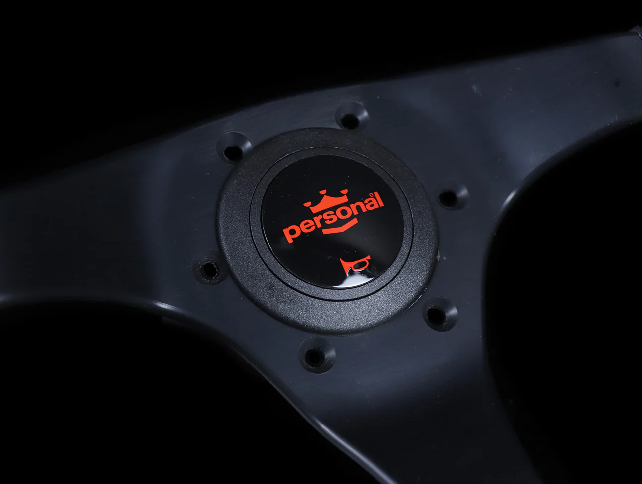 Personal Trophy 350mm Steering Wheel - Black Suede / Red Stitch - Image 3