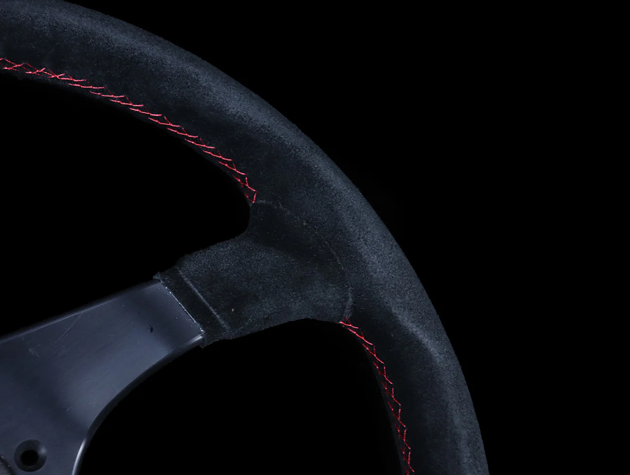 Personal Trophy 350mm Steering Wheel - Black Suede / Red Stitch - Image 4