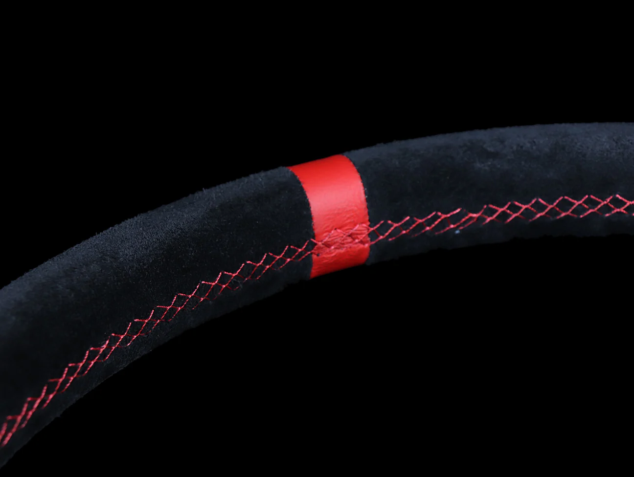 Personal Trophy 350mm Steering Wheel - Black Suede / Red Stitch - Image 6