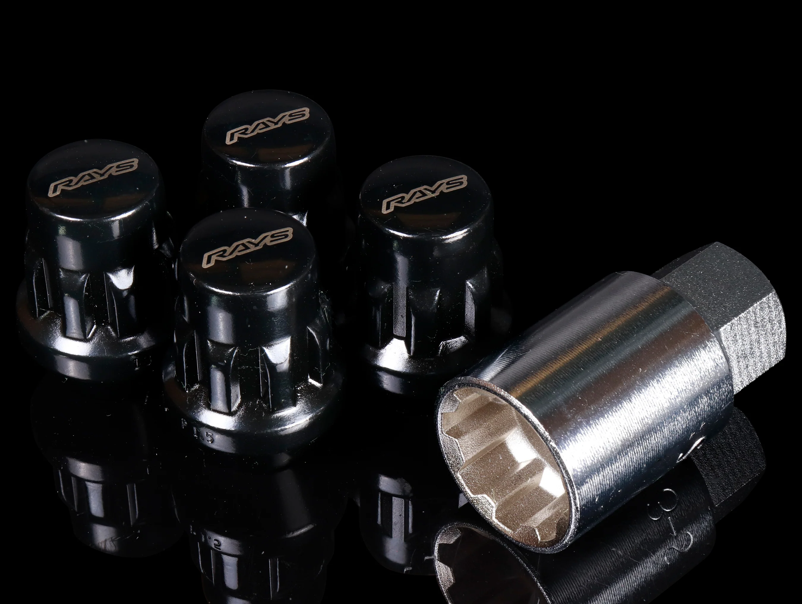 RAYS 17 Hex L31 Lugnut And Lock Set 6H - Black - Image 4