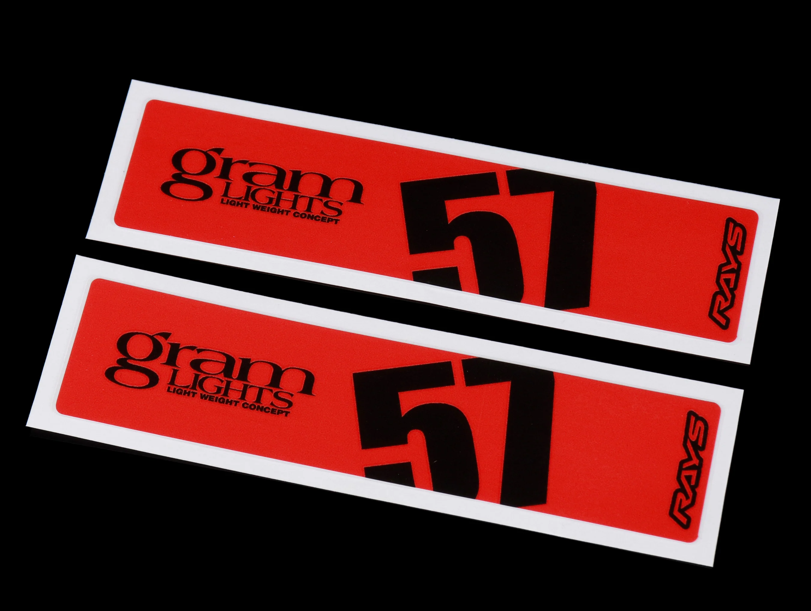 Rays Gram Lights 57DR/CR Spoke Sticker Set (2 Pieces / Red) - Image 2