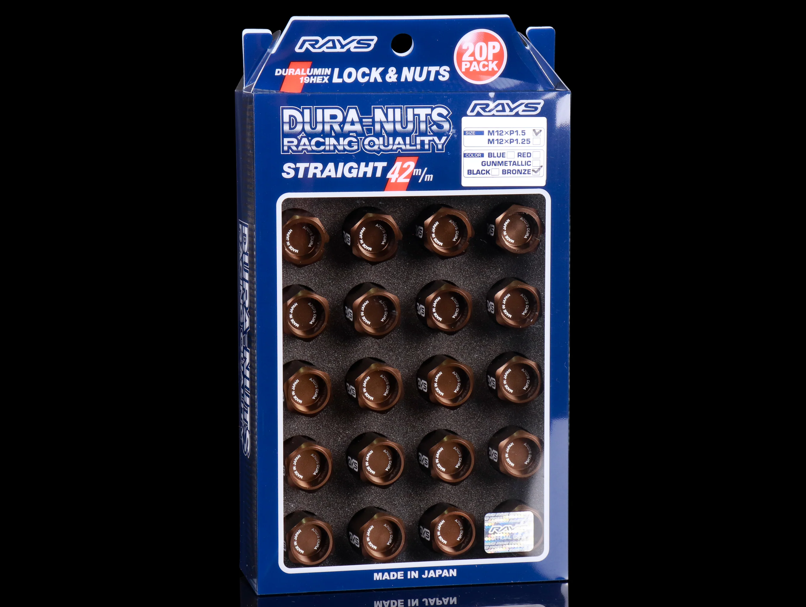 Rays L42 Dura-Nuts Straight Type Lug & Lock Set - M12x1.50 / M12x1.25 - Image 16