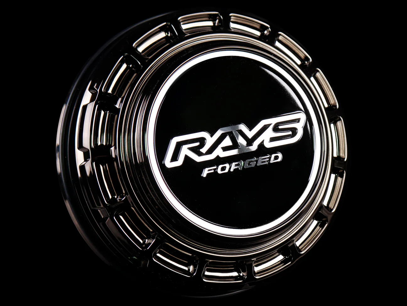 Rays Volk Racing 6H Large PCD Center Cap - Black Chrome