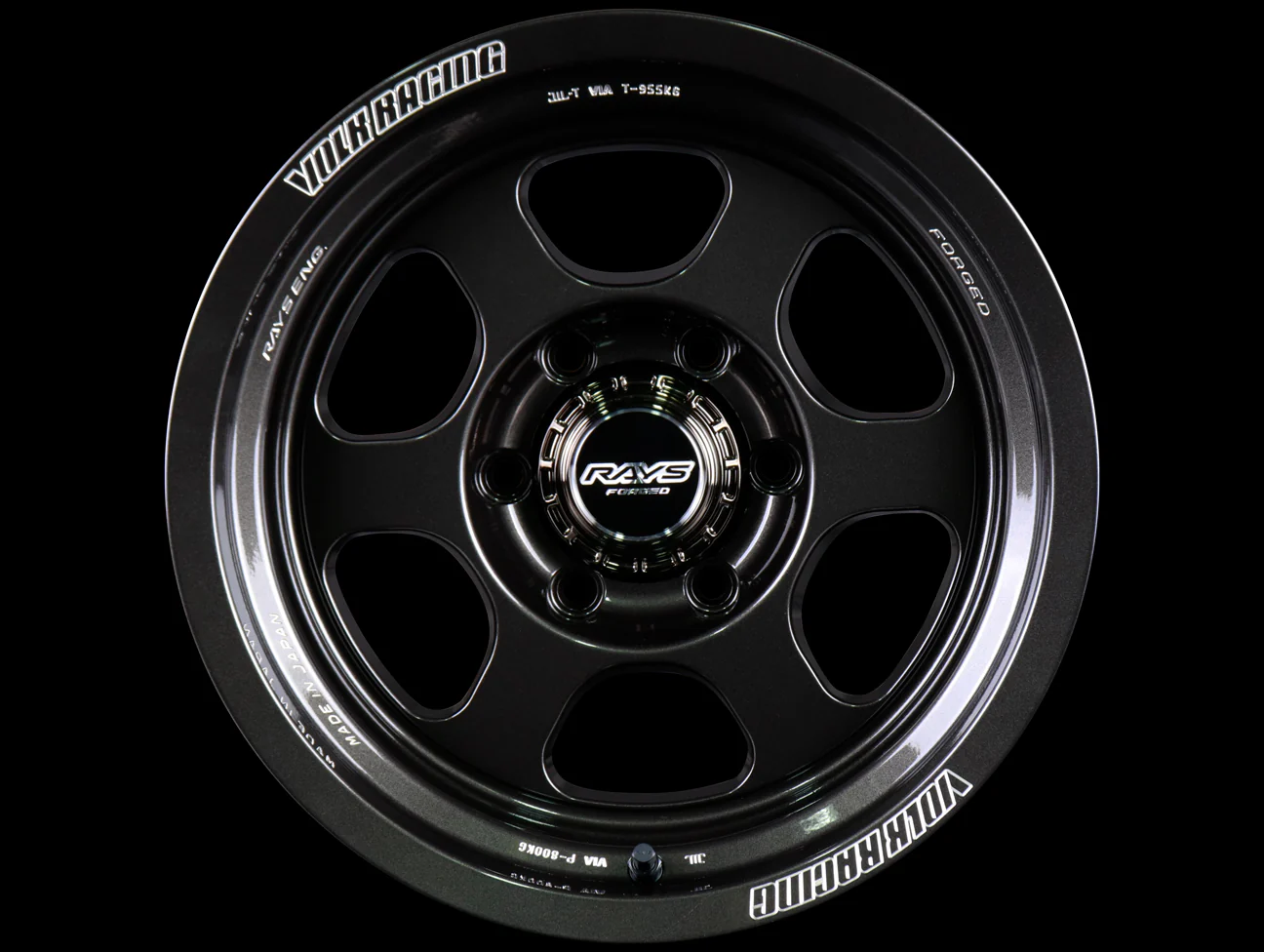 Rays Volk Racing 6H Large PCD Center Cap - Black Chrome - Image 4