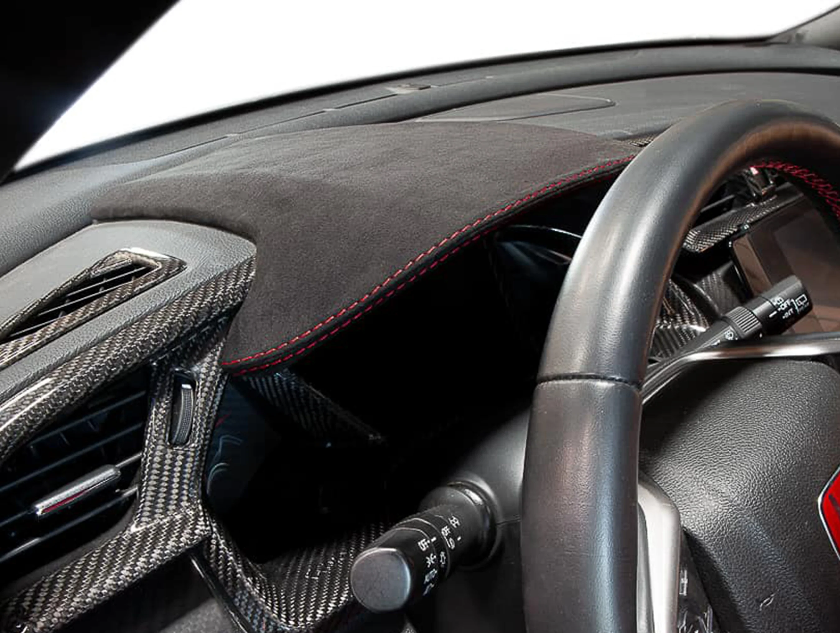 Revel GT Dry Carbon Center Dash Cover with Alcantara Cover - 16-18 Civic - Image 2