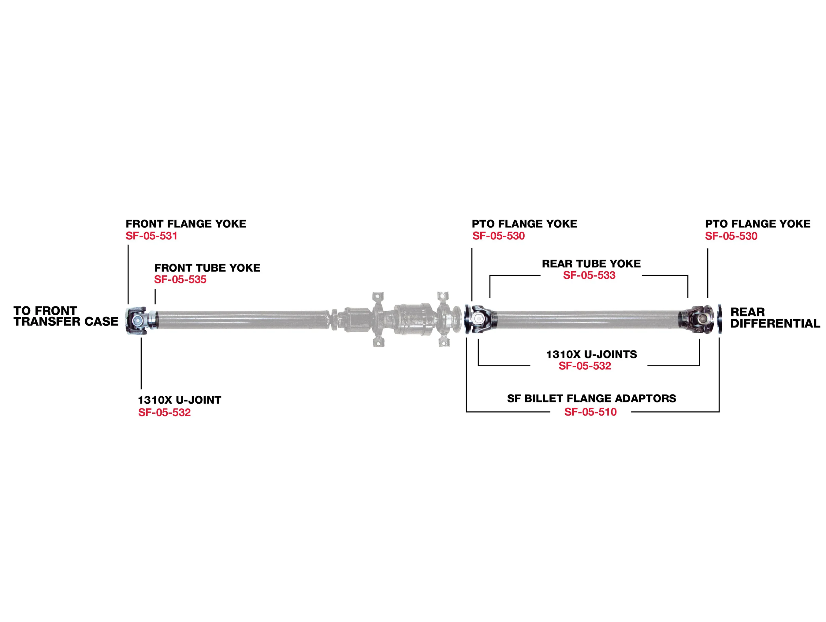 SpeedFactory Honda AWD 1310 U-Joint Wagovan Driveshaft Upgrade Kit - Image 3