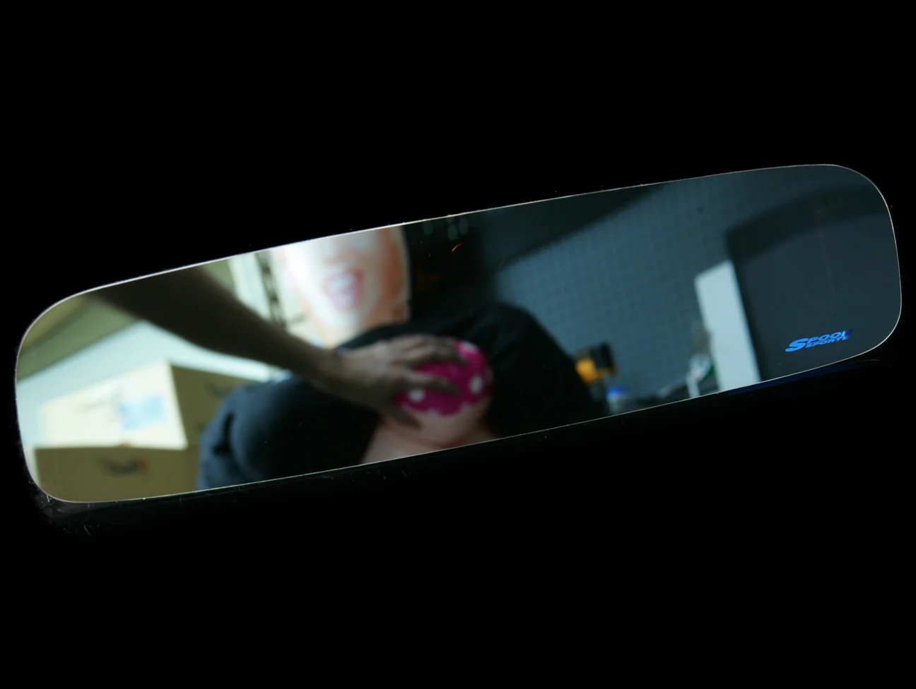 Spoon Blue Wide Rear View Mirror - Honda - Image 5