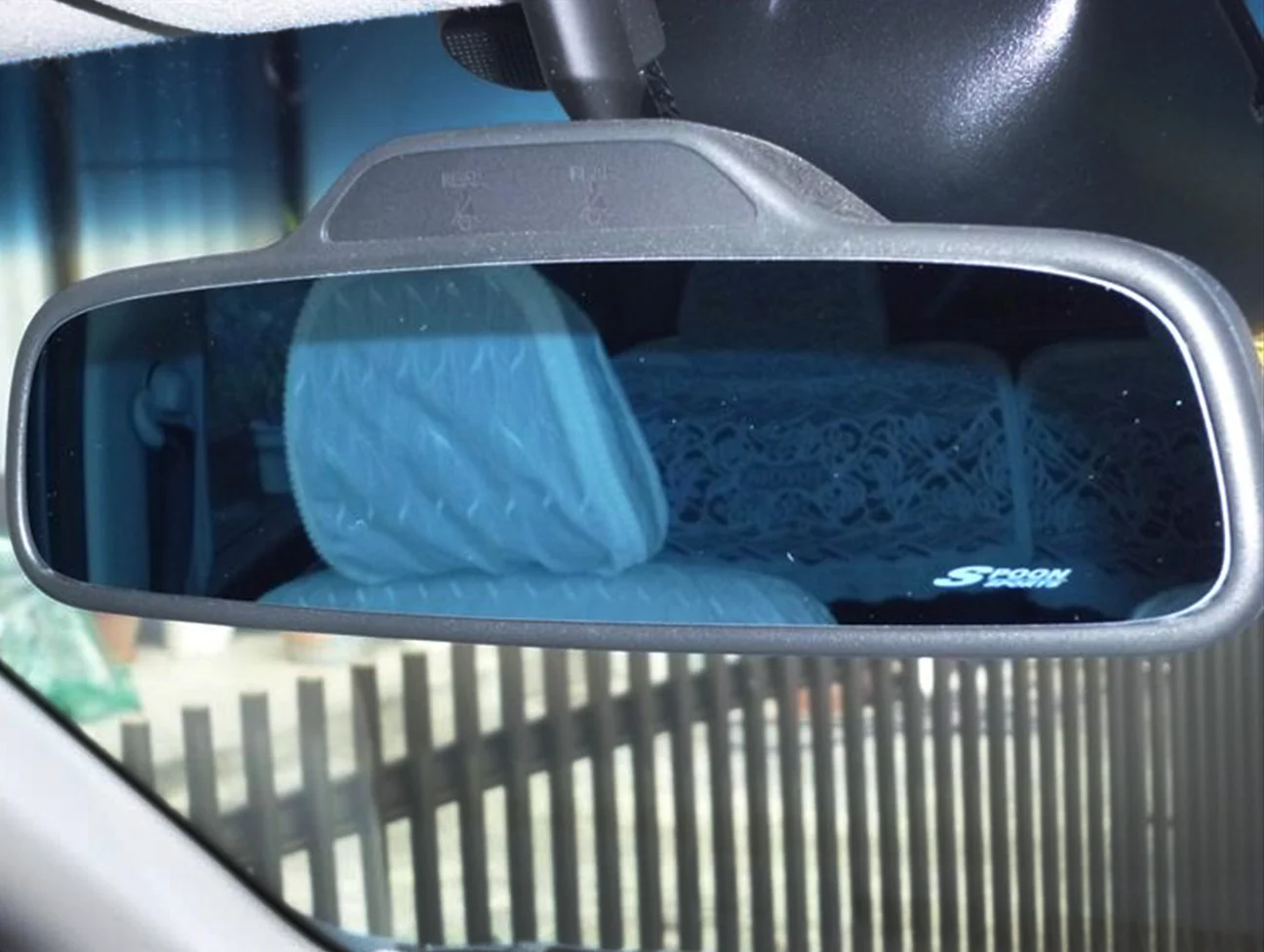 Spoon Blue Wide Rear View Mirror - Honda - Image 8