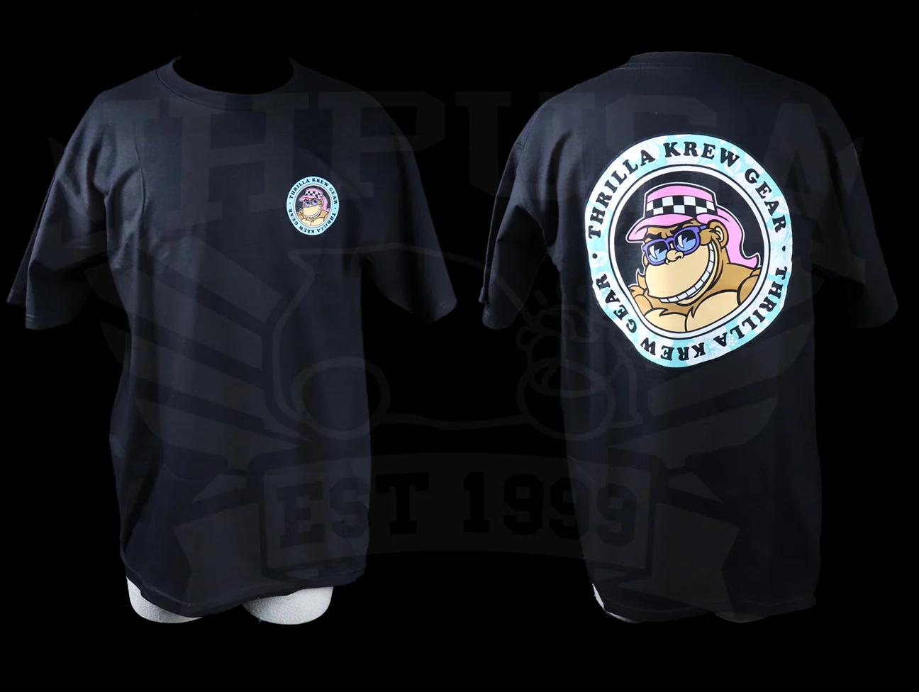 Thrilla Krew Thrilla Gorilla Dot Logo Floral Tee - Black - Image 3