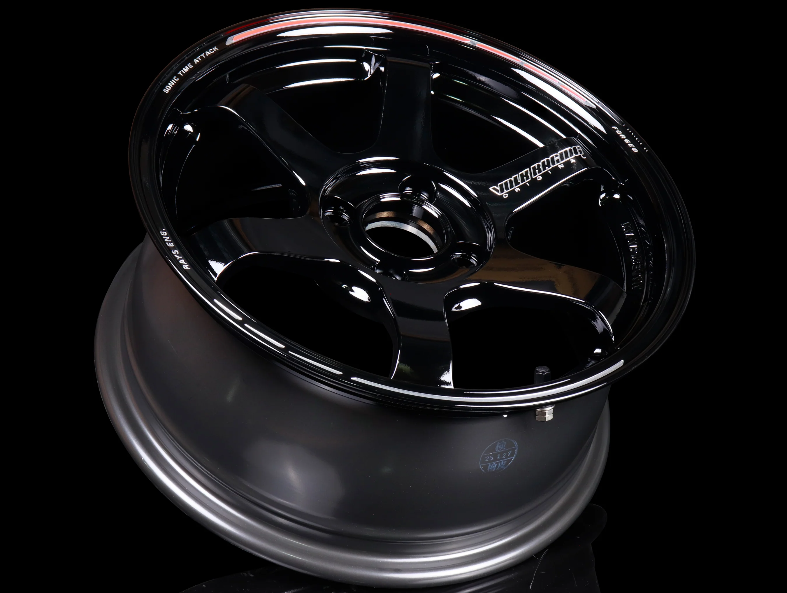 Volk Racing TE37 Sonic Time Attack Edition Wheels - Gloss Black 15x7 / 4x100 - Image 3