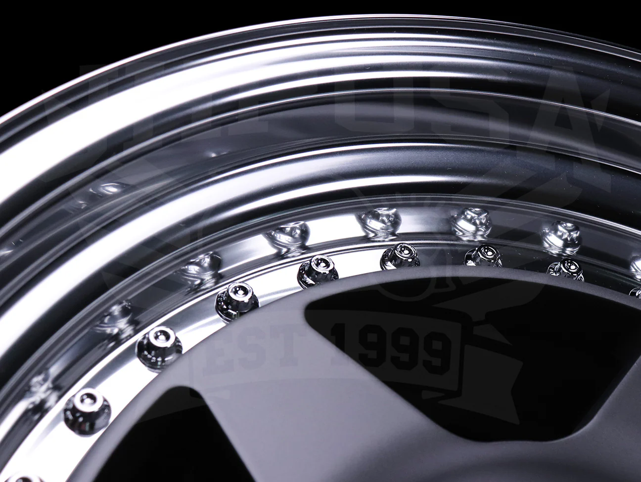 Work Meister CR 01 3-Piece Wheels - Gunmetal w/Polish Lip 15x8 / 4x100 - Image 4