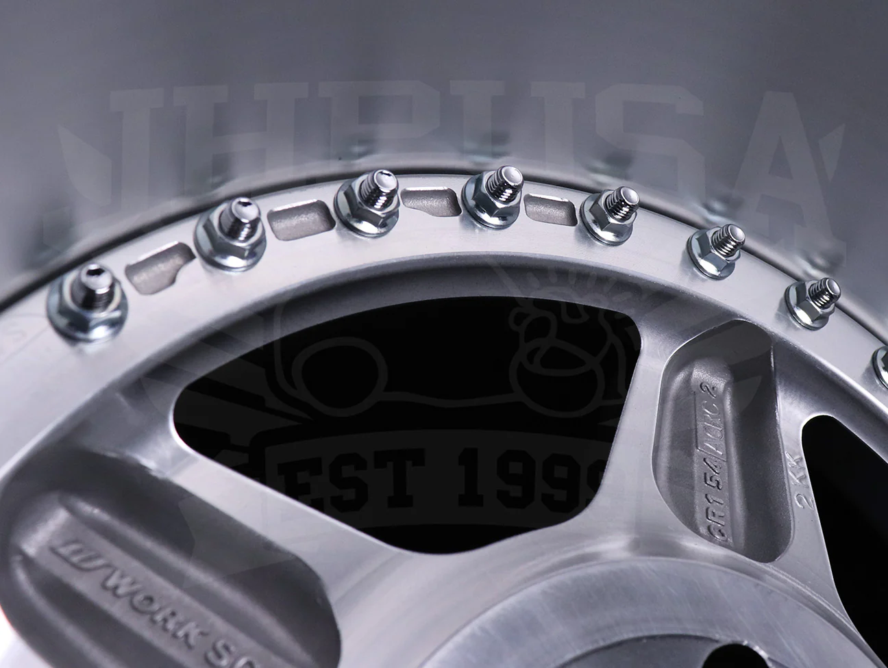 Work Meister CR 01 3-Piece Wheels - Gunmetal w/Polish Lip 15x8 / 4x100 - Image 8