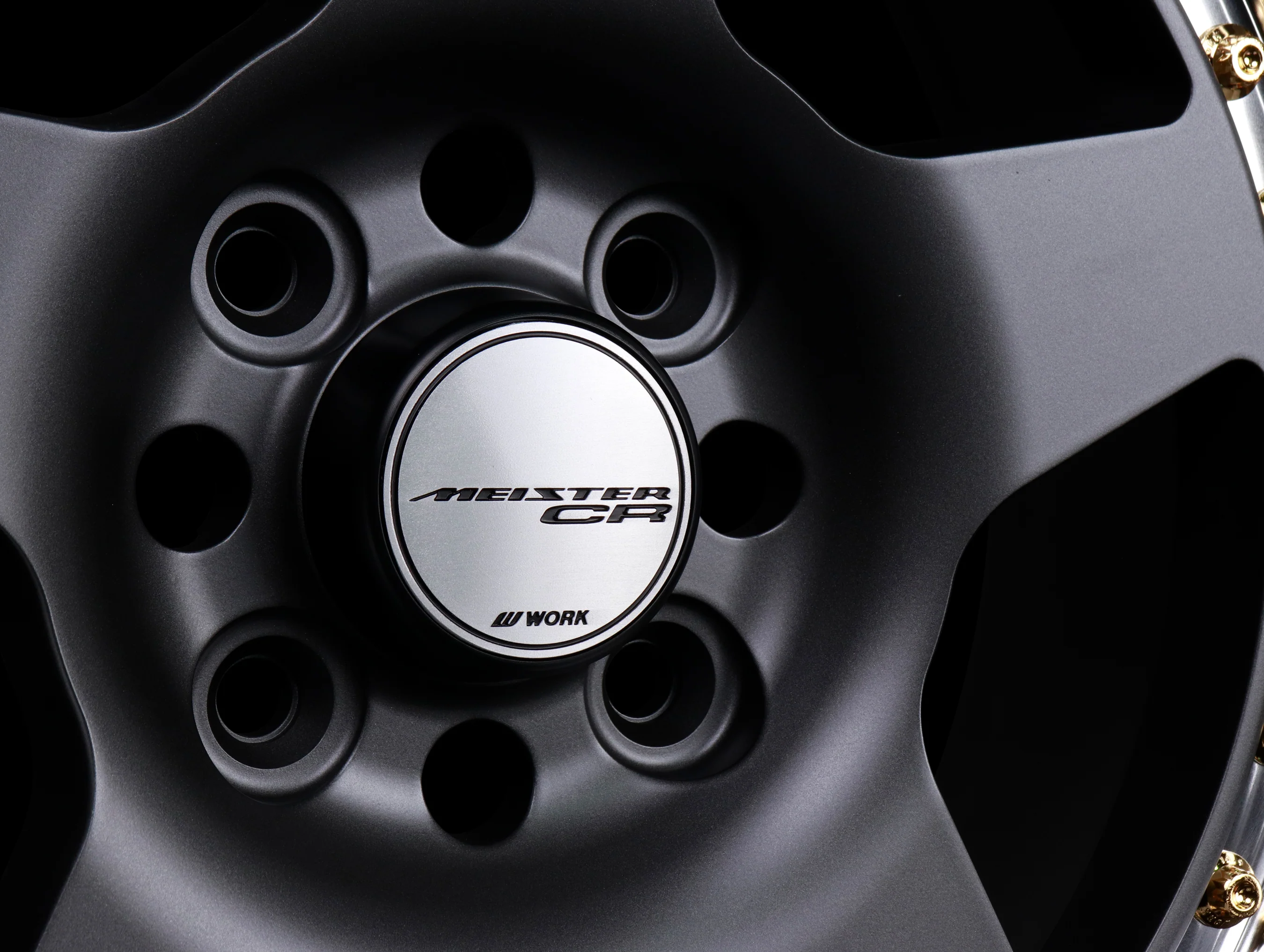 Work Meister CR 01 3-Piece Wheels - Matte Gunmetal w/ Polished Lip + Gold Hardware - 15x8 / 4x100 - Image 4