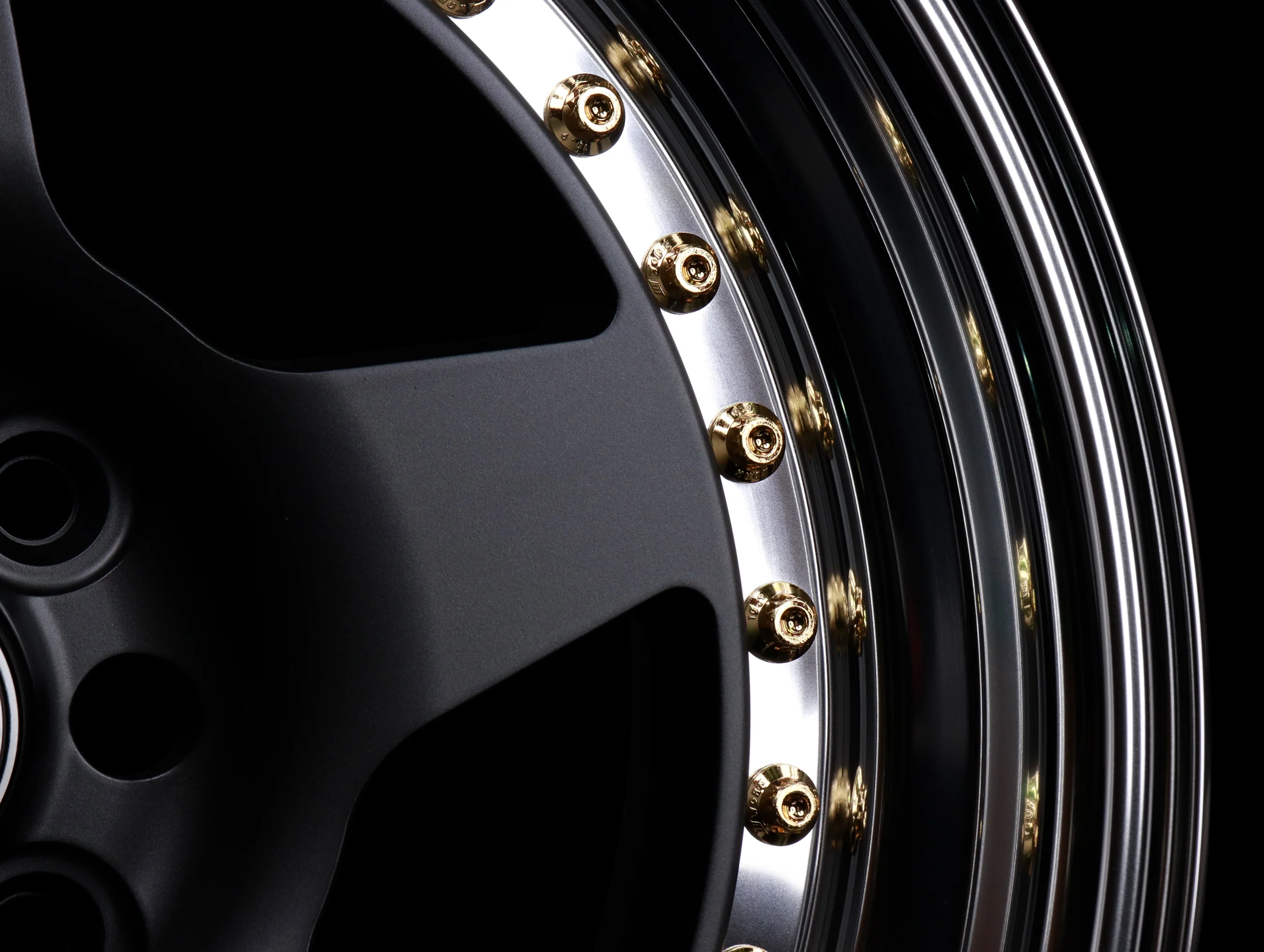 Work Meister CR 01 3-Piece Wheels - Matte Gunmetal w/ Polished Lip + Gold Hardware - 15x8 / 4x100 - Image 5
