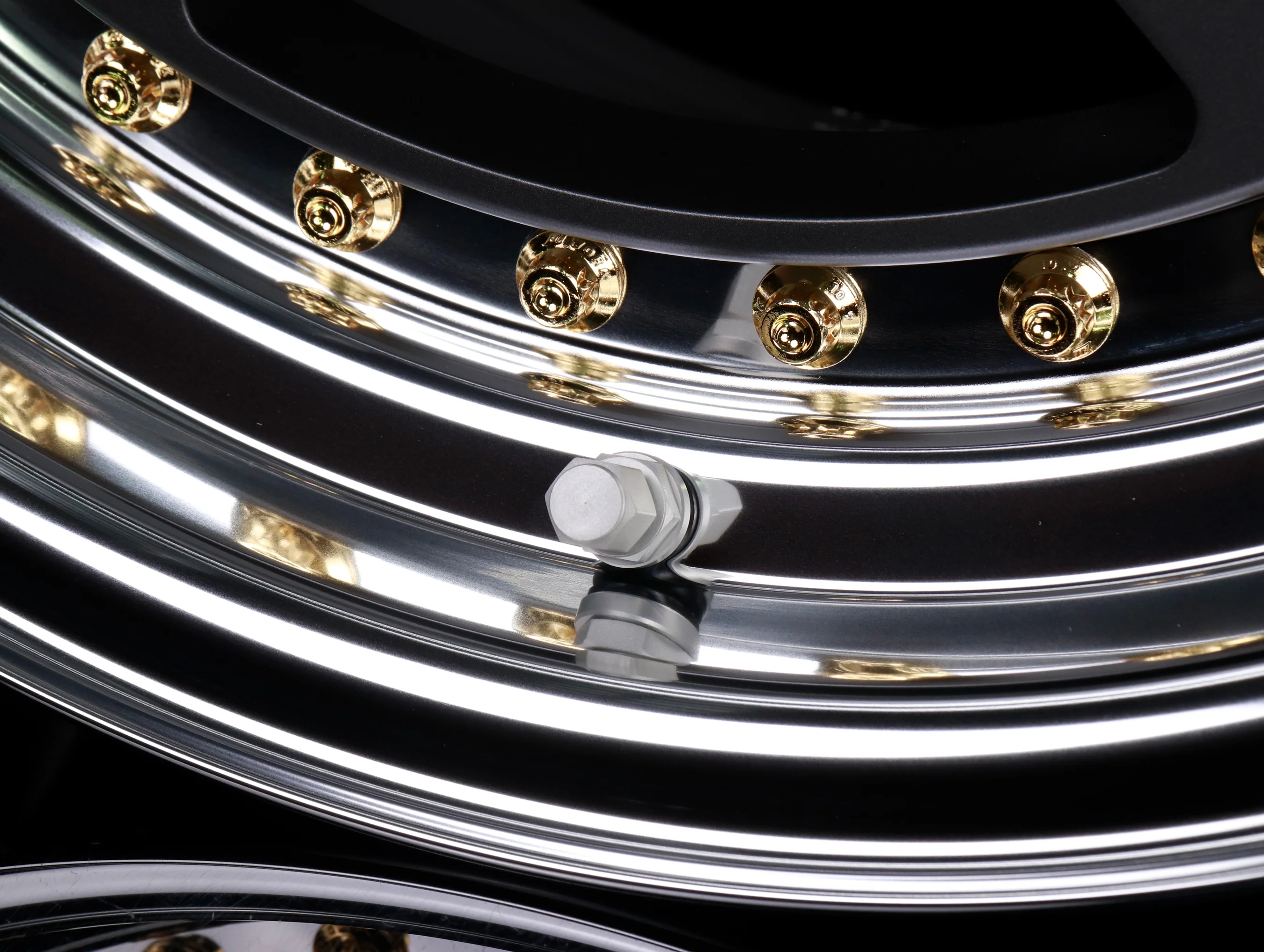 Work Meister CR 01 3-Piece Wheels - Matte Gunmetal w/ Polished Lip + Gold Hardware - 15x8 / 4x100 - Image 7