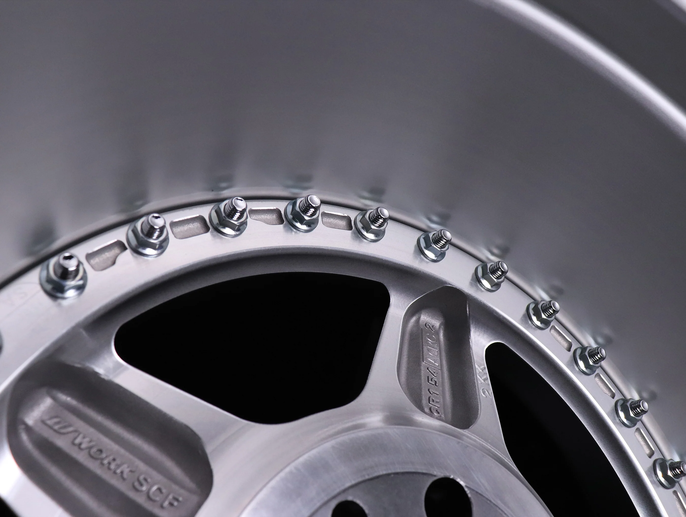 Work Meister CR 01 3-Piece Wheels - Matte Gunmetal w/ Polished Lip - 16" Wheels - Image 10