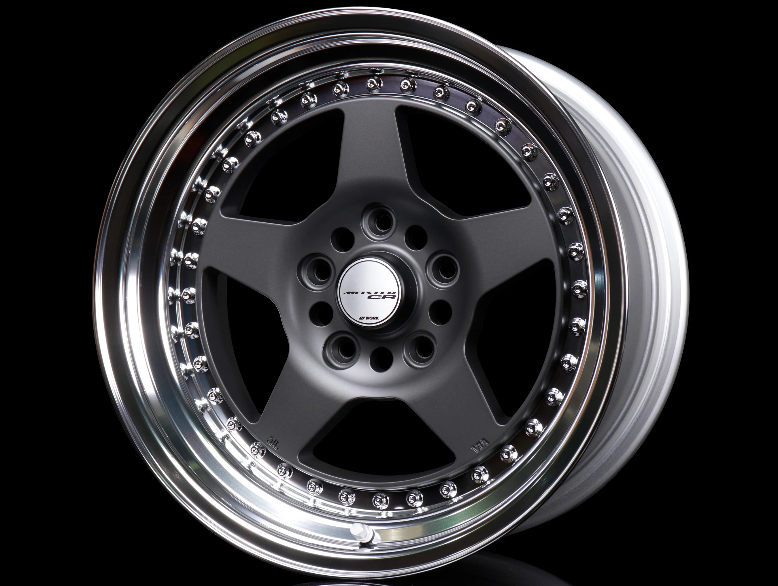 Work Meister CR 01 3-Piece Wheels - Matte Gunmetal w/ Polished Lip - 16" Wheels - Image 2