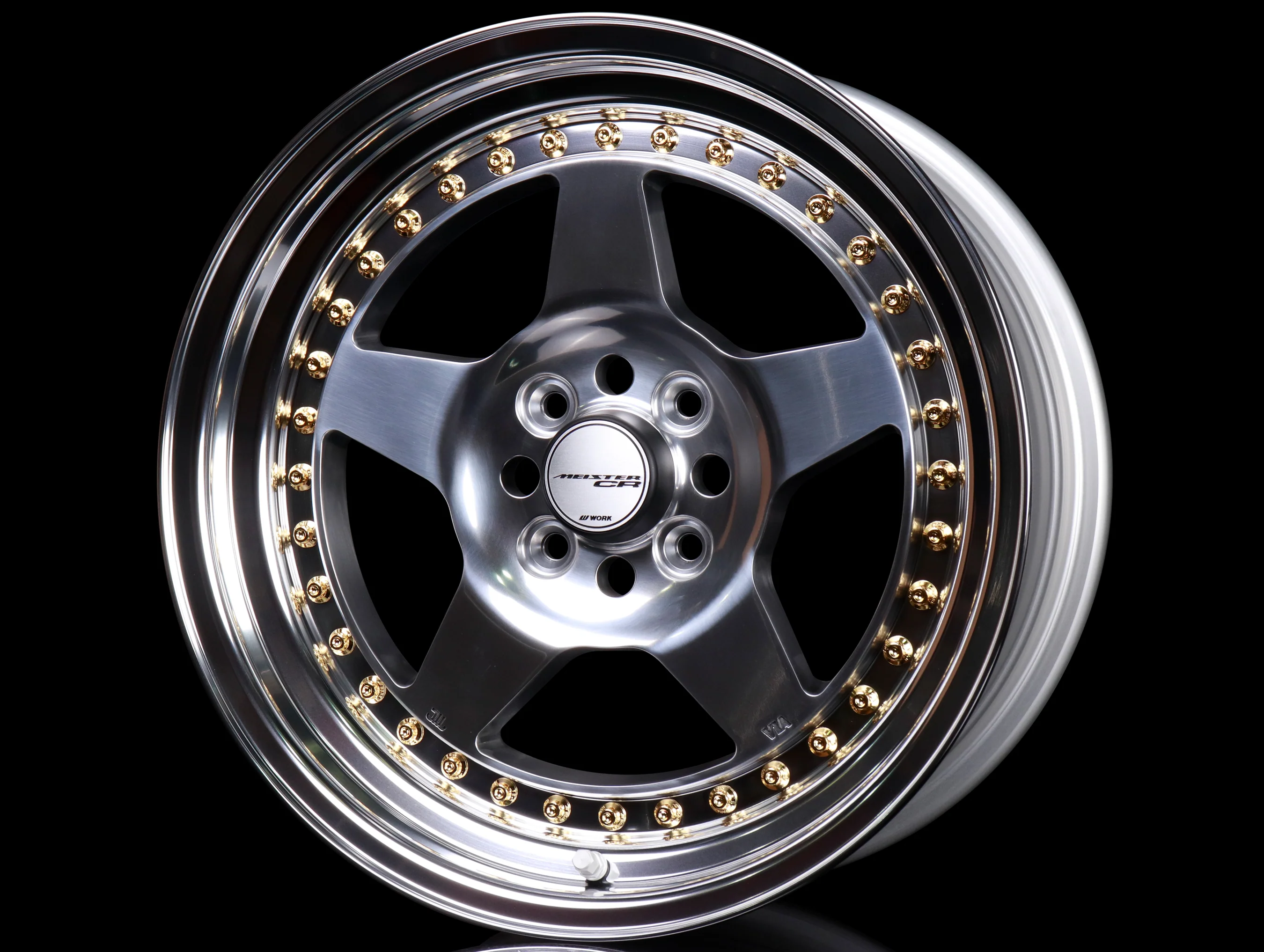 Work Meister CR 01 3-Piece Wheels - Polished w/ Gold Hardware - 16" Wheels - Image 2