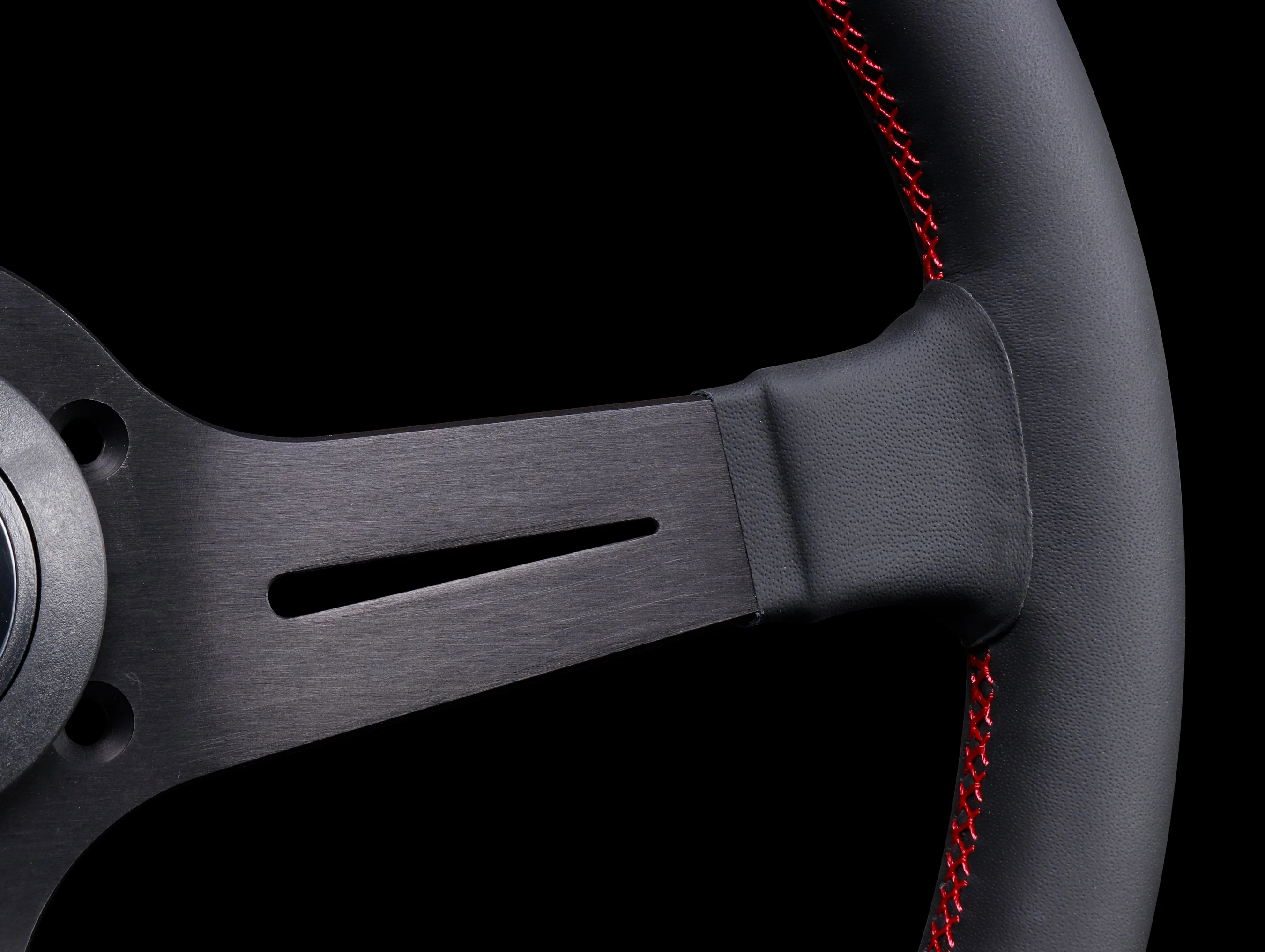 Works Bell 340mm Classic Steering Wheel w/ Red Stitch - Image 4